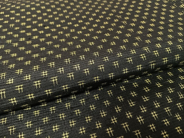 平和屋着物●上質な紬　井桁絣文様　正絹　逸品　AAAU4376np