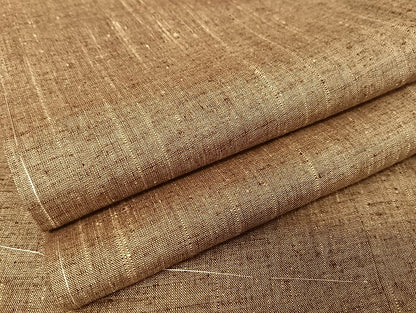 平和屋着物●上質な紬 樺茶色 正絹 逸品 AAAU4368np