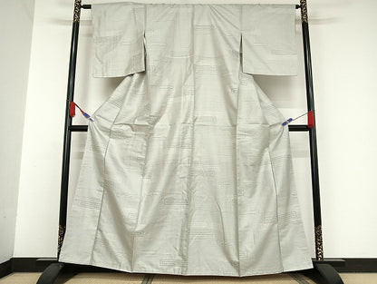 平和屋着物●上質な紬 横段文 正絹 逸品 AAAU4375np