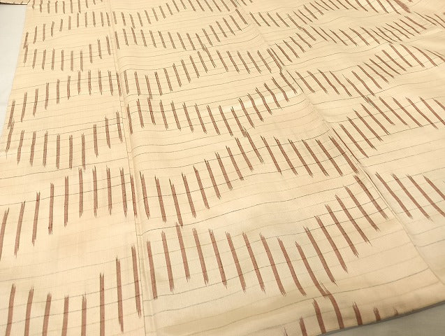 平和屋着物●上質な紬　変わり縞　正絹　逸品　AAAU4380np
