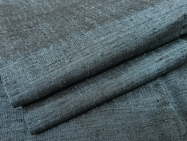 平和屋着物●上質な紬 色無地 青藍色 正絹 逸品 AAAU4388np