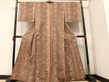 平和屋着物●本場大島紬　7マルキ　葡萄蔦の葉文　正絹　逸品　AAAV9411ph