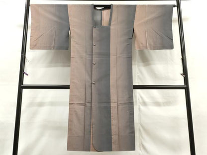 平和屋着物▽道行コート　スリーシーズン　春夏秋　塵除け　霞文　ロング丈　正絹　逸品　CAAR9100id