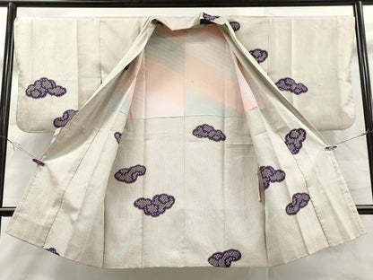 平和屋着物＃道中着　飛雲文　ロング丈　正絹　逸品　CAAR9102id