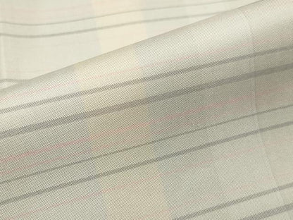 平和屋着物▽道中着　本場縞大島紬　白大島　単衣　格子柄　ロング丈　正絹　逸品　CAAR9107id