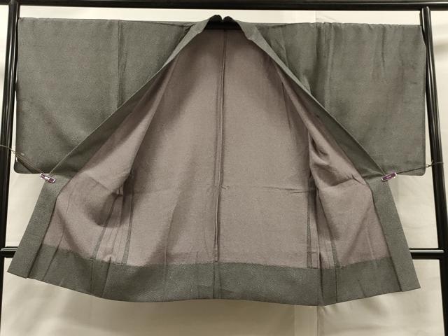 平和屋着物▽男性　羽織　江戸小紋　単衣　大小霰　黒地　正絹　逸品　CAAR9124id