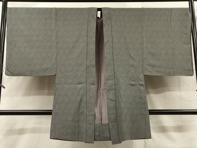 平和屋着物▽男性　羽織　江戸小紋　単衣　大小霰　黒地　正絹　逸品　CAAR9124id