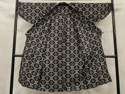 平和屋着物▽道中着　単衣　久留米絣　蜀江花文　綿　逸品　CAAR9136id