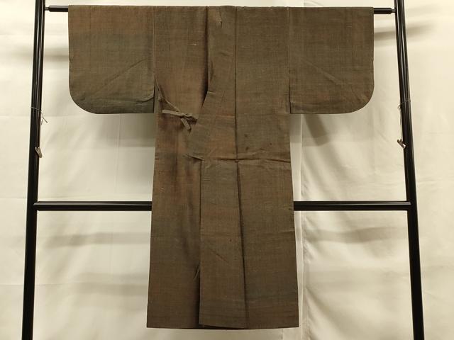 平和屋着物∞道中着 単衣 紬地 霞文 ロング丈 正絹 逸品 CAAR9141id