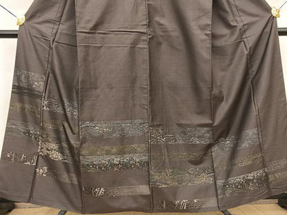 平和屋着物●訪問着 本場大島紬 風景横段文 正絹 逸品 BAAT0913yc