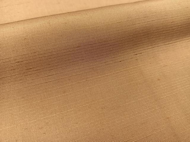 平和屋着物●上質な紬　色無地　白茶色 　正絹　逸品　未使用　BAAT0922yc