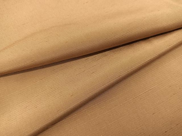 平和屋着物●上質な紬　色無地　白茶色 　正絹　逸品　未使用　BAAT0922yc