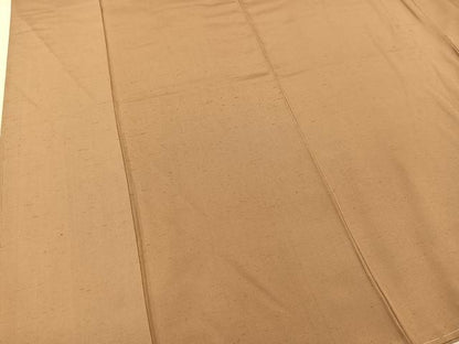 平和屋着物●上質な紬　色無地　白茶色 　正絹　逸品　未使用　BAAT0922yc