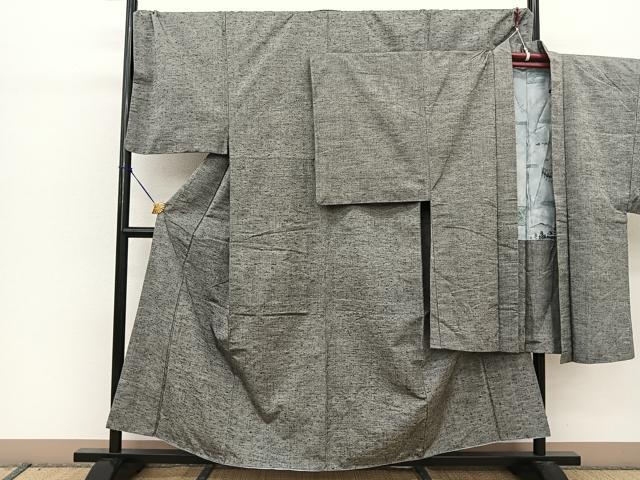 平和屋着物●男性 髭紬 紬羽織セット キングサイズ 正絹 逸品 BAAT0937yc