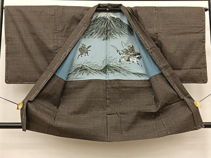 平和屋着物●男性 本場大島紬 アンサンブル 長羽織 100亀甲 総詰め 正絹 逸品 未使用 BAAT0931yc