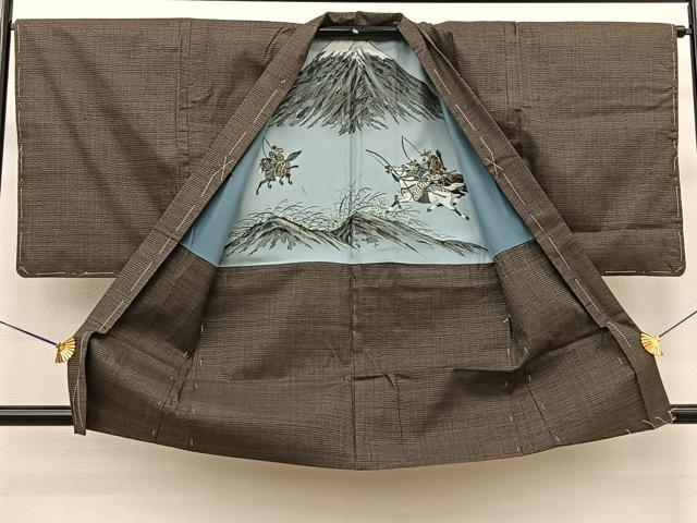 平和屋着物●男性 本場大島紬 アンサンブル 長羽織 100亀甲 総詰め 正絹 逸品 未使用 BAAT0931yc