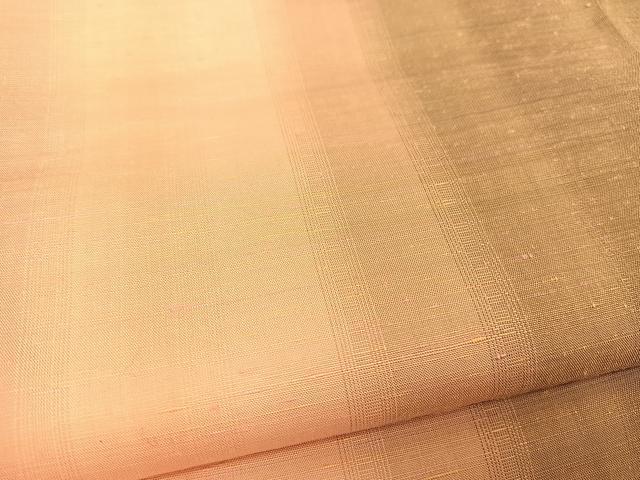 平和屋着物●紅花紬 米沢 霞文 正絹 逸品 BAAT0941yc