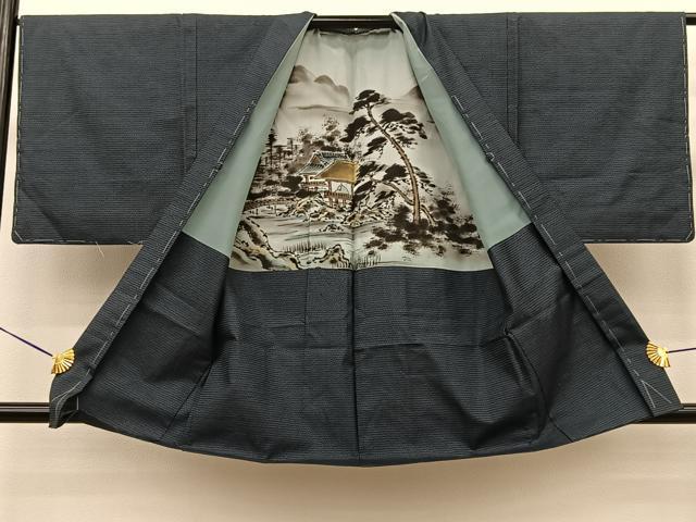 平和屋着物●男性 本場大島紬 アンサンブル 100亀甲 総詰め 正絹 逸品 未使用 BAAT0945yc
