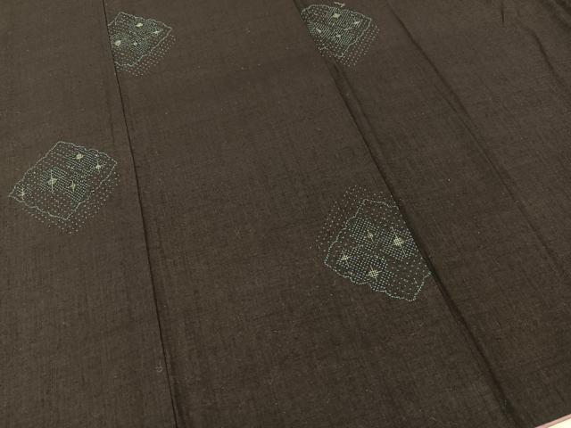 平和屋着物●本場結城紬　重要無形文化財　絣文様　やまと金ラベル　正絹　逸品　BAAT0958yc