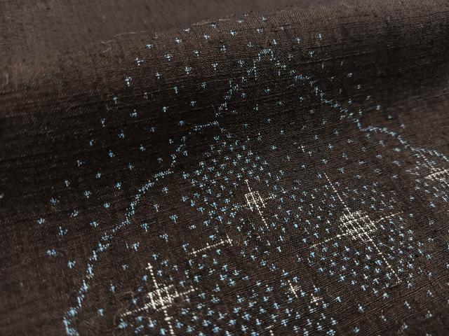 平和屋着物●本場結城紬　重要無形文化財　絣文様　やまと金ラベル　正絹　逸品　BAAT0958yc