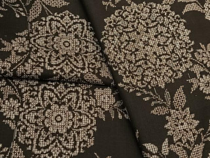 平和屋着物●本場大島紬　割り込み絣　更紗花文　正絹　逸品　BAAT0997yc