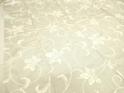 平和屋着物▽本塩沢 単衣 花唐草文 松坂屋扱い 正絹 逸品 DAAS0560az