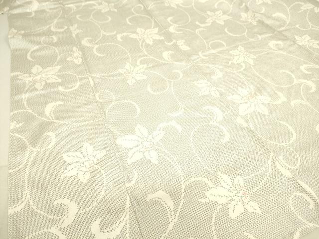 平和屋着物▽本塩沢 単衣 花唐草文 松坂屋扱い 正絹 逸品 DAAS0560az
