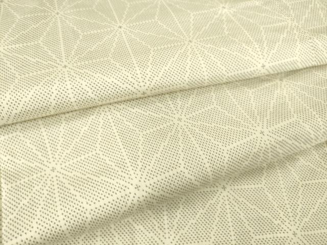 平和屋着物▽本場大島紬 白大島 単衣 9マルキ 麻の葉文 正絹 逸品 DAAS0564az