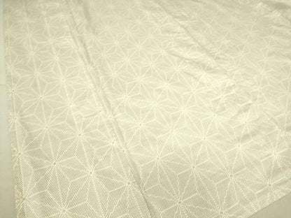 平和屋着物▽本場大島紬 白大島 単衣 9マルキ 麻の葉文 正絹 逸品 DAAS0564az