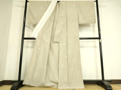平和屋着物▽本塩沢 単衣 舞葉文 正絹 逸品 DAAS0563az