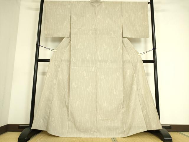平和屋着物▽本塩沢 単衣 舞葉文 正絹 逸品 DAAS0563az