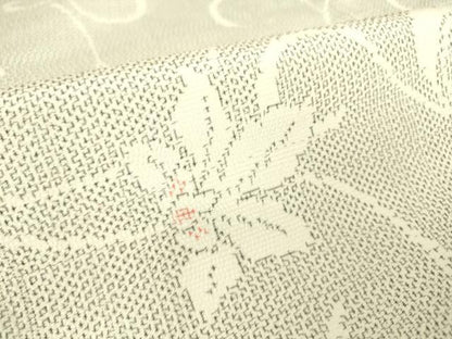 平和屋着物▽本塩沢 単衣 花唐草文 松坂屋扱い 正絹 逸品 DAAS0560az