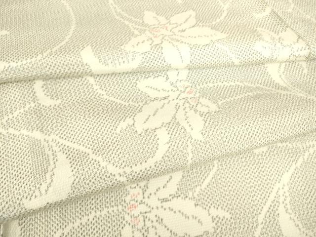 平和屋着物▽本塩沢 単衣 花唐草文 松坂屋扱い 正絹 逸品 DAAS0560az