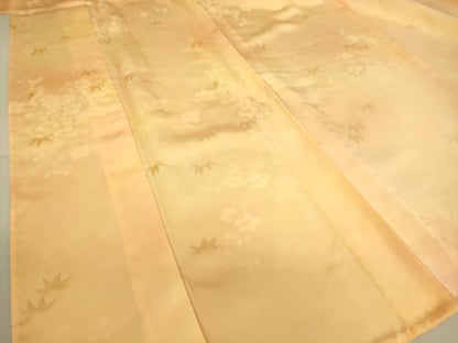 平和屋着物▽上質な小紋　単衣　梅笹地紋　暈し染め　金糸　正絹　逸品　DAAS0579az