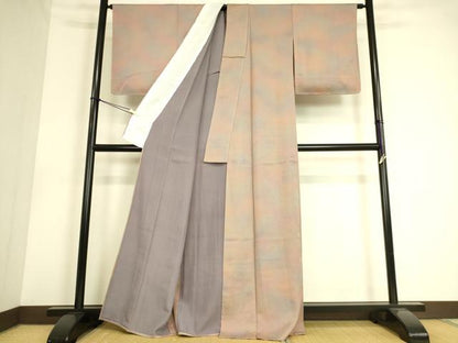 平和屋着物▽上質な小紋 単衣 霞文 正絹 逸品 未使用 DAAS0580az