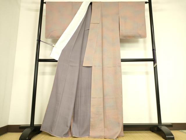 平和屋着物▽上質な小紋 単衣 霞文 正絹 逸品 未使用 DAAS0580az