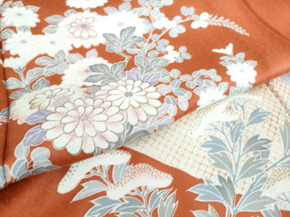 平和屋着物▽訪問着　単衣　菊尽くし　金彩　正絹　逸品　DAAS0590az