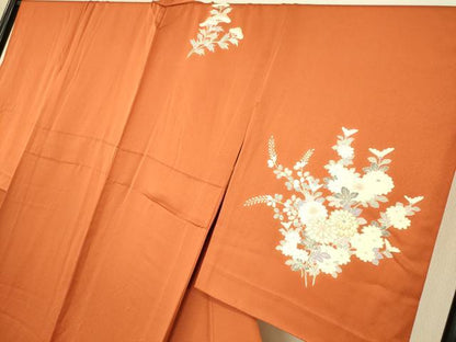 平和屋着物▽訪問着　単衣　菊尽くし　金彩　正絹　逸品　DAAS0590az