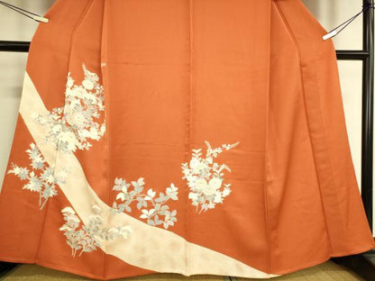 平和屋着物▽訪問着　単衣　菊尽くし　金彩　正絹　逸品　DAAS0590az