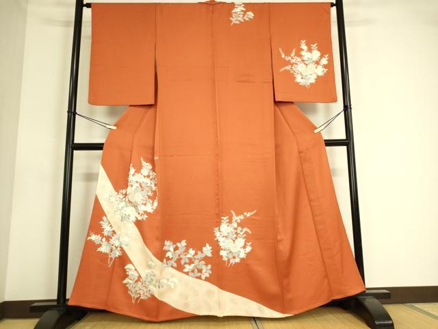 平和屋着物▽訪問着　単衣　菊尽くし　金彩　正絹　逸品　DAAS0590az