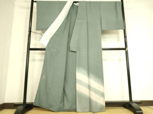 平和屋着物▽松尾光琳 色留袖 無双 絽袷 絽×絽 竹図 銀彩 正絹 逸品 DAAS0598az