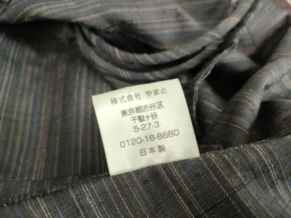 平和屋着物▽道中着　単衣　紬地　縞　ロング丈　正絹　逸品　DAAS0600az