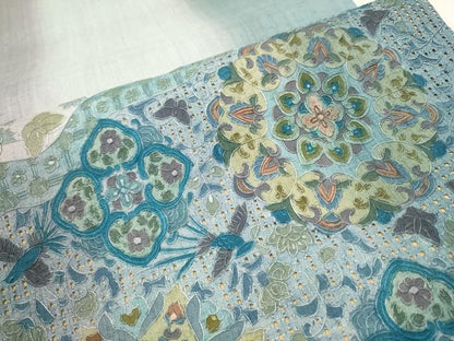 平和屋着物●中国三大刺繍 スワトウ刺繍 総刺繍 太鼓柄袋帯 紬地 正倉院花鳥文 正絹 逸品 CAAT1031hy