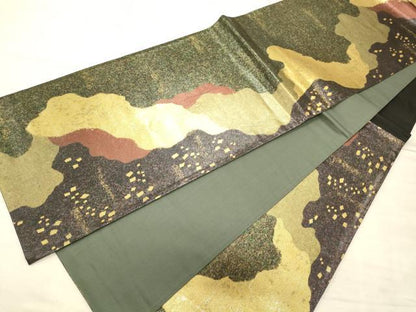 平和屋着物◎六通柄袋帯　道長吉祥文　引箔　正絹　逸品　CAAT0311ft