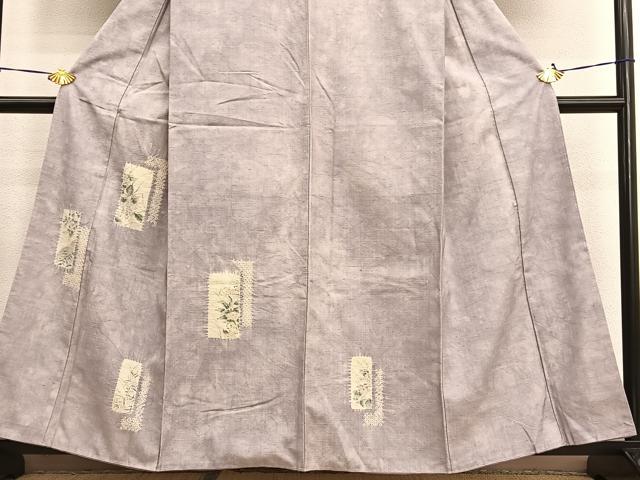 平和屋着物●訪問着 紬地 絞り 短冊花文 正絹 逸品 BAAT6679hv