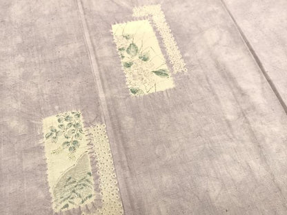 平和屋着物●訪問着 紬地 絞り 短冊花文 正絹 逸品 BAAT6679hv