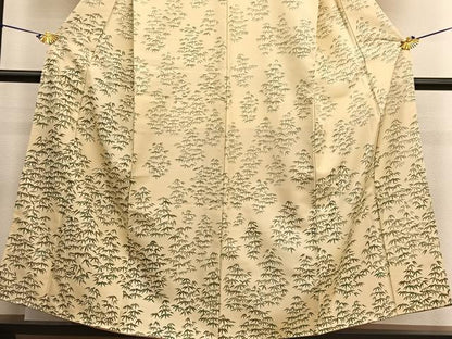 平和屋着物●訪問着 本場染大島紬 作家物 刺繍 笹竹文 正絹 逸品 BAAT6711hv