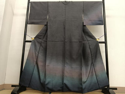 平和屋着物●訪問着 紬地 霞文 正絹 逸品 BAAT6721hv