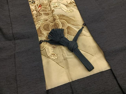 平和屋着物●男性　紬　アンサンブル　霞文　正絹　逸品　BAAT6738hv