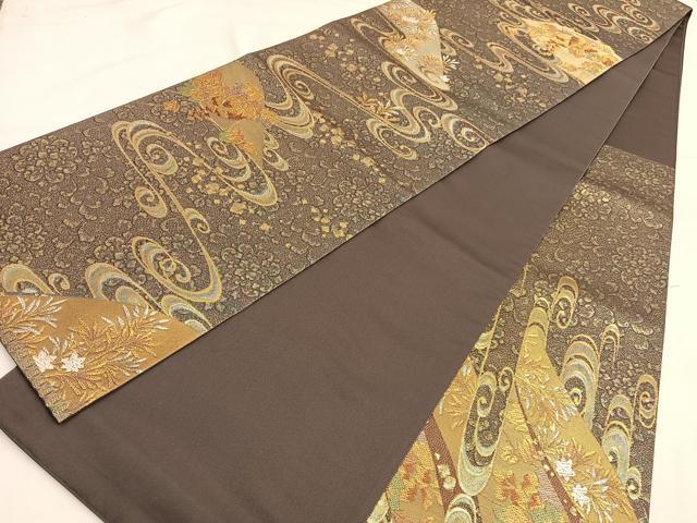 平和屋着物●六通柄袋帯 作家・天野達夫 唐織 窯変天目 金銀糸 正絹 逸品 BAAT6779hv